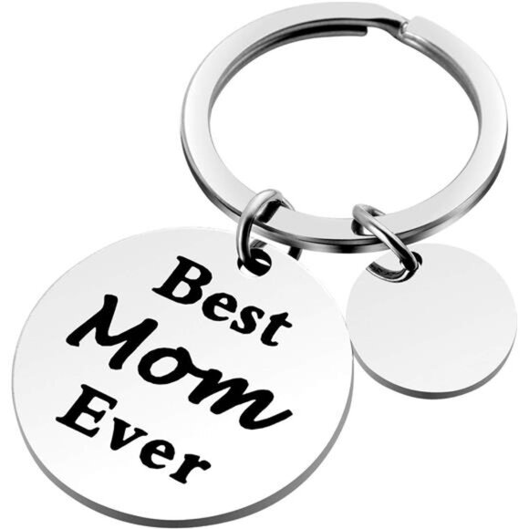 Mothers Day Gifts, Mom Gifts from Daughter for Birthday Silver Notes Keychain - Picture 4 of 7